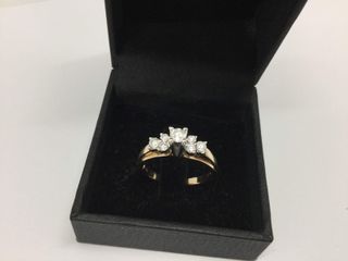anillo oro 14k con piedra con diamante