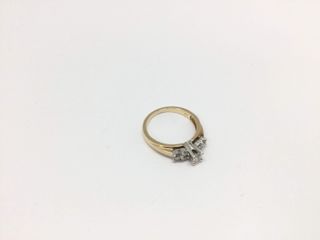 anillo oro 14k con piedra con diamante