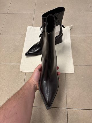 Botín Zara Tacón Ancho Negro