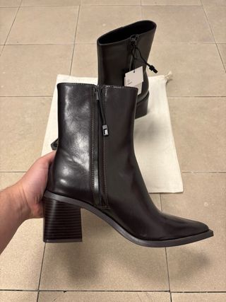 Botín Zara Tacón Ancho Negro