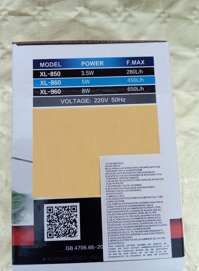 filtro tipo cascada mochila acuario mediano pecera