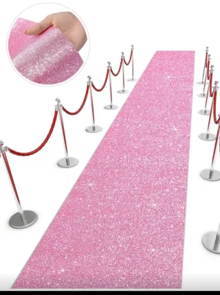 Alfombra Fiesta Rosa Brillante 75x300