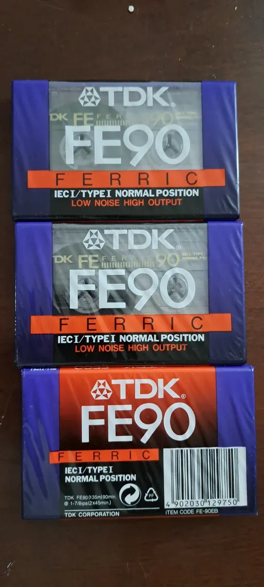3x K7 TDK FE90 Fita Cassete