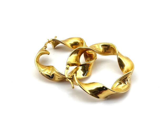 Pendientes Oro 18K tipo Versace Retorcidos