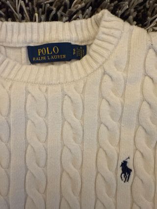 Ralph Lauren Women’s White Wool Cable Knit Sweater
