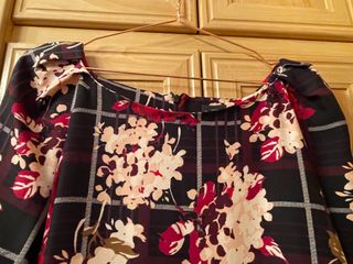 Vestido estampado flores y cuadros T.48