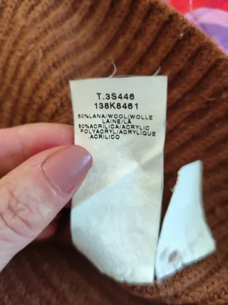 Jersey vintage cuello alto marrón chocolate