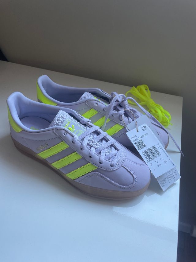 Adidas Gazelle Indoor W Morado/Amarillo Talla 37.5