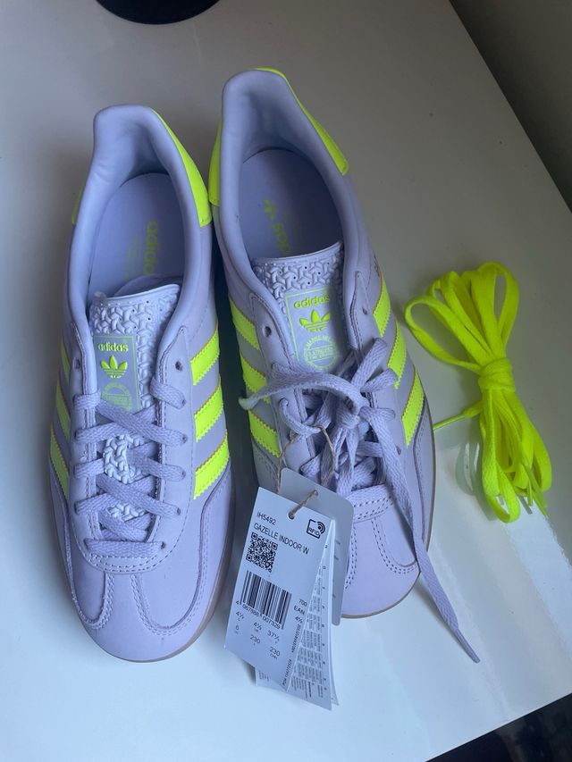 Adidas Gazelle Indoor W Morado/Amarillo Talla 37.5