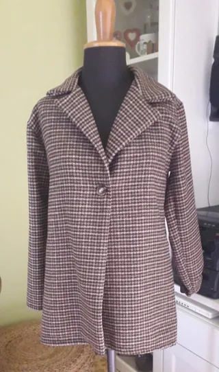 Cappottino pied de poule beige e marrone