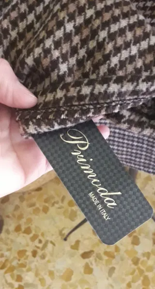 Cappottino pied de poule beige e marrone