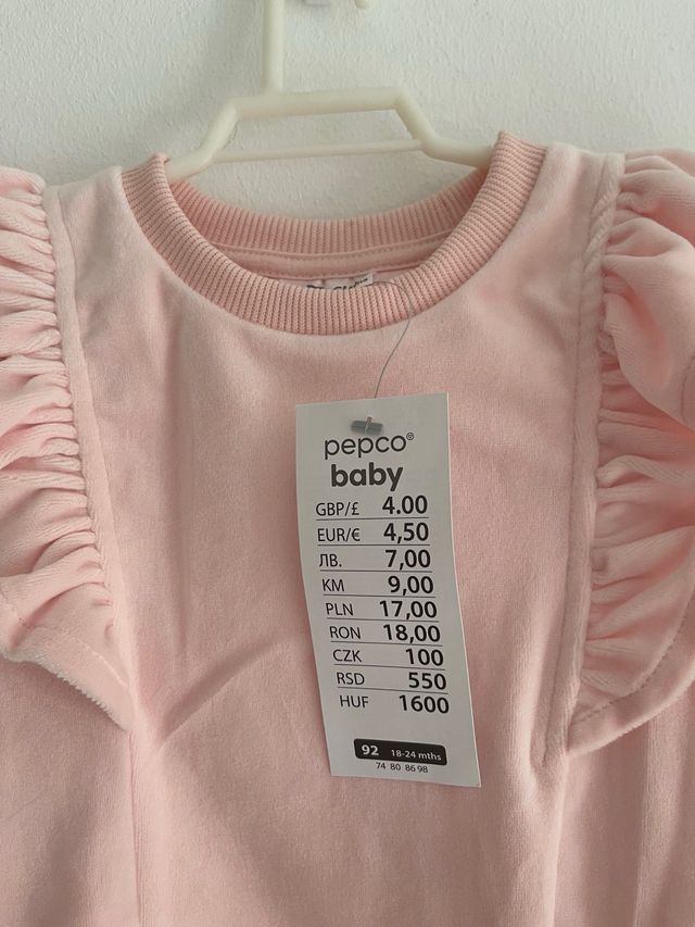 Sudadera rosa Pepco con volantes