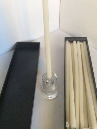 Portacandele in vetro con candele