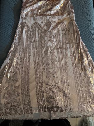 Vestido de fiesta dorado lentejuelas