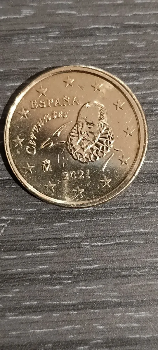 50 centesimi euro Spagna Cervantes 2021 con errore