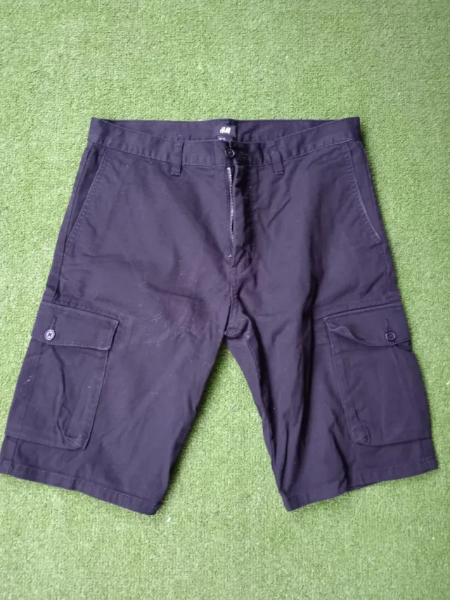 Bermudas pantalon corto H&M Negro Cargo