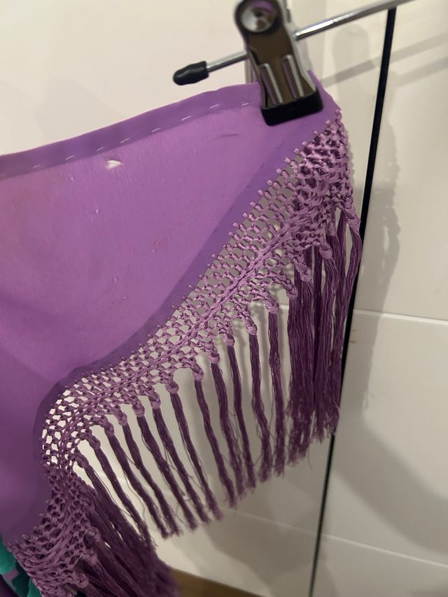 Mantón Flamenco Bordado Hecho a Mano