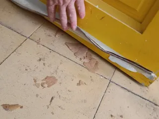 Puerta madera maciza arqueada