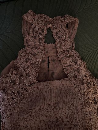 Vestido de fiesta rosa largo