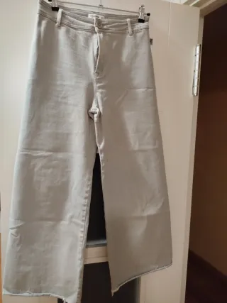 Pantalón vaquero Gris Pull&Bear Ancho