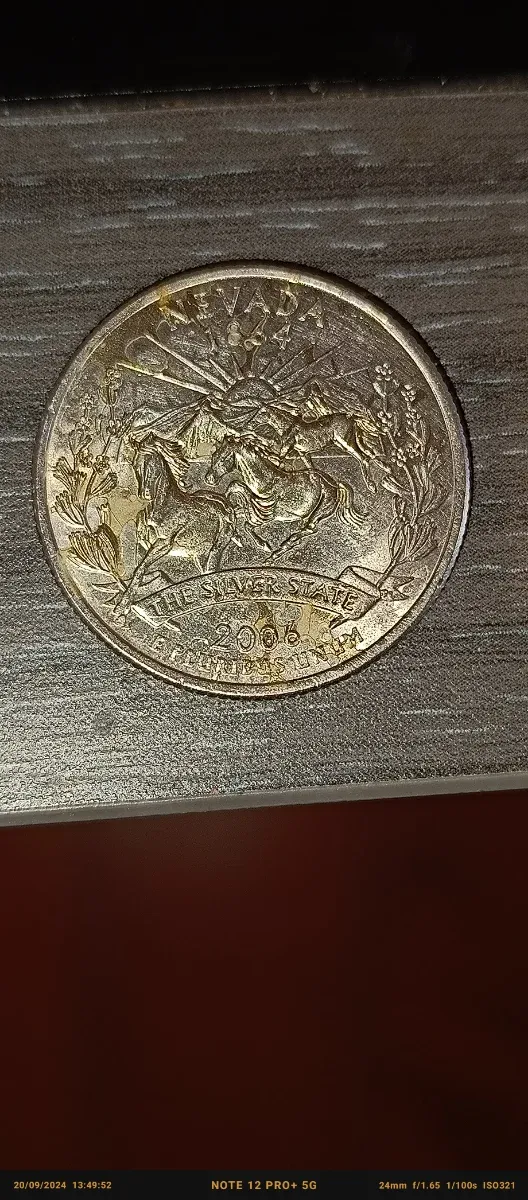 Moneta Quarto di Dollaro Nevada 2006 con errore