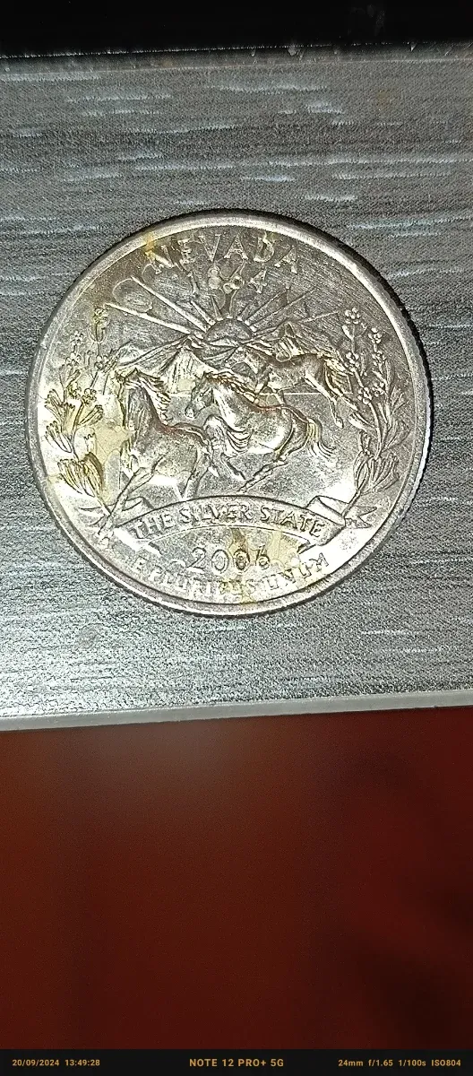 Moneta Quarto di Dollaro Nevada 2006 con errore