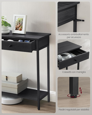 Tavolo Consolle, Tavolo da Ingresso, con 2 Cassett