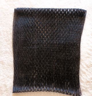 Fular Foulard Negro con Hilos Plateados