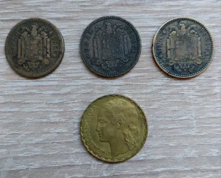 Lote monedas peseta Franco