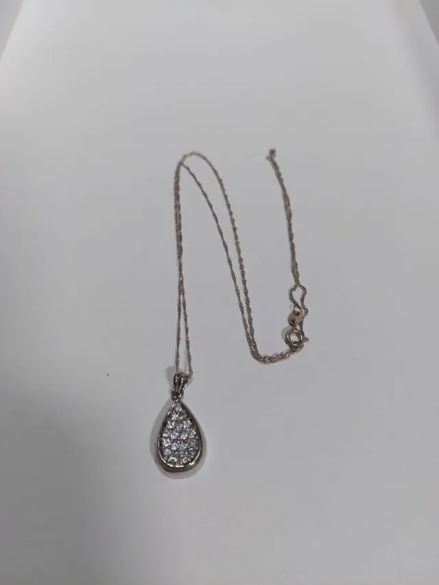 Collana Argento 925 Ciondolo Brillante