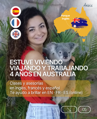 Sesiones en inglés, francés y/o español