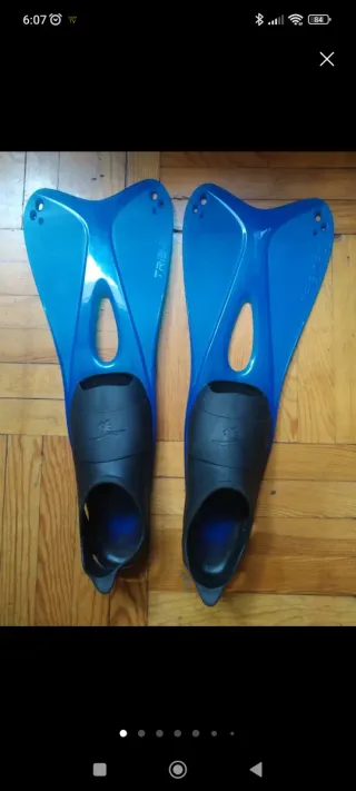 Aletas de natación y buceo azules, número 39-41