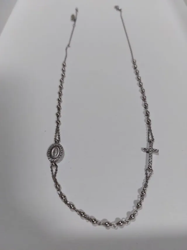 Collana Argento Madonna e Croce