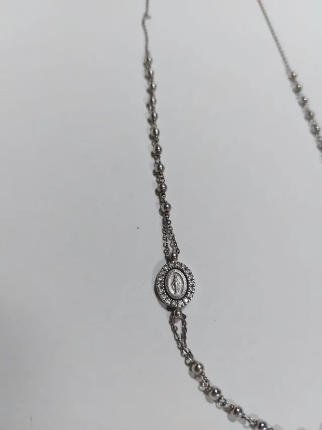 Collana Argento Madonna e Croce