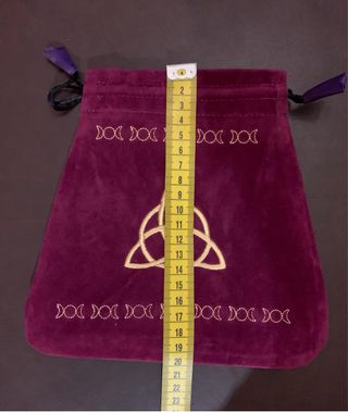 Sacchetto tarocchi in velluto viola con triquetra