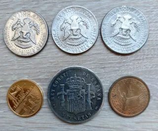 Lote de 6 monedas: Kennedy, Olímpicos, Alfonso XII