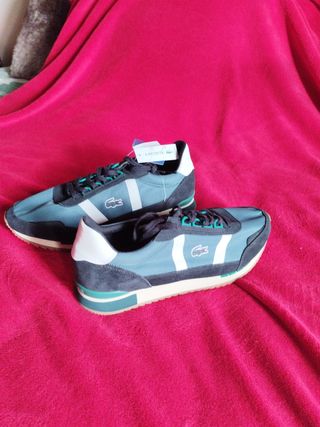 Tenis Lacoste Negro y Verde