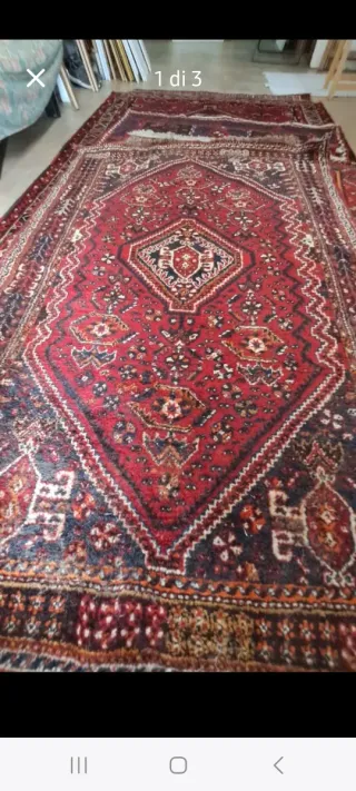 Tappeto Persiano Rosso e Marrone