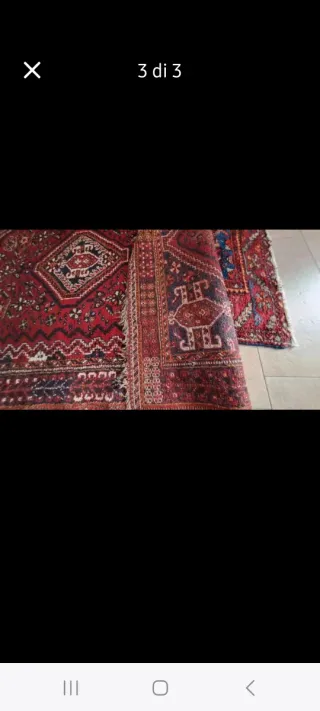 Tappeto Persiano Rosso e Marrone