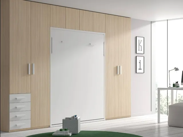 Composición mueble cama abatible vertical