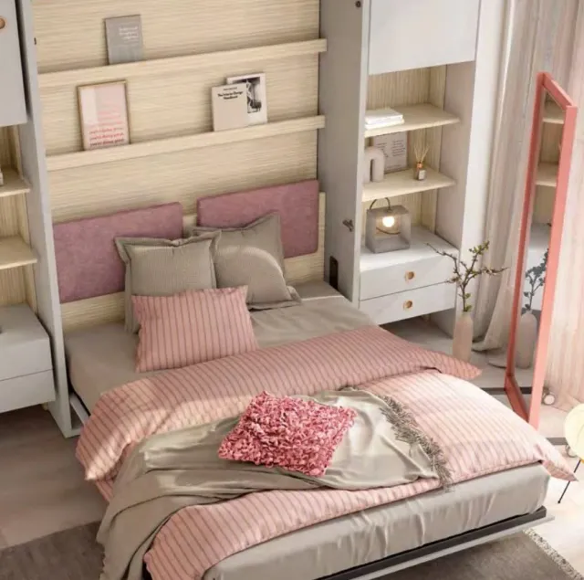 Composición mueble cama abatible vertical