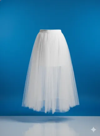 Falda blanca de tul