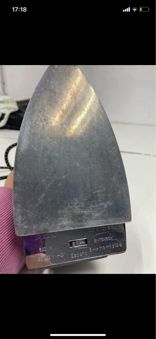 Plancha AEG vintage 500 W – selector de telas – ca