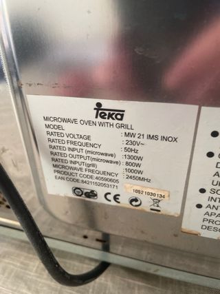 Microondas Teka Acero Inoxidable