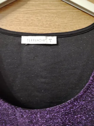 Top fiesta tirantes brillante morado Talla S