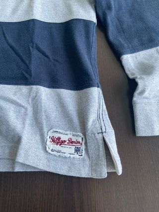Polo Hilfiger Denim Rayas Gris y Marino Talla XL