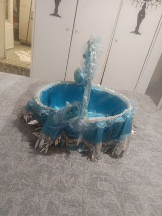 Vestido De boda Gitana pedrería Pendientes y cesta