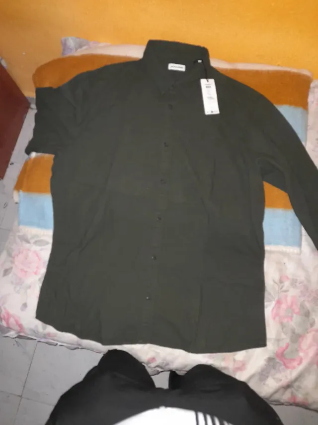 Camisa JACK & JONES verde militar Talla XXL