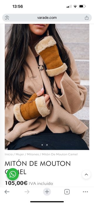 Mitones de mouton camel