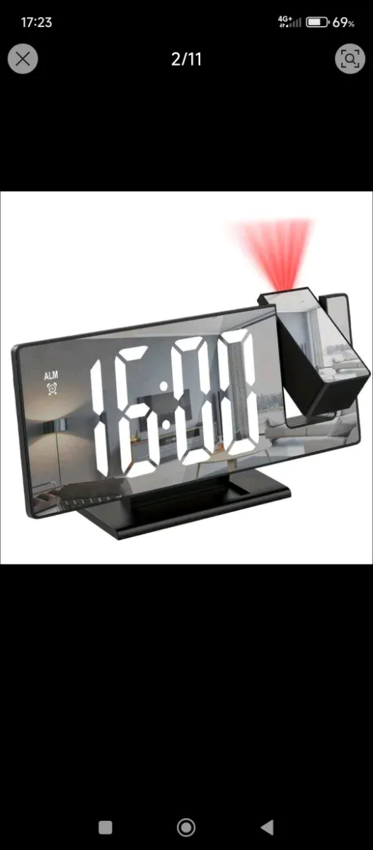 Reloj despertador digital con proyector